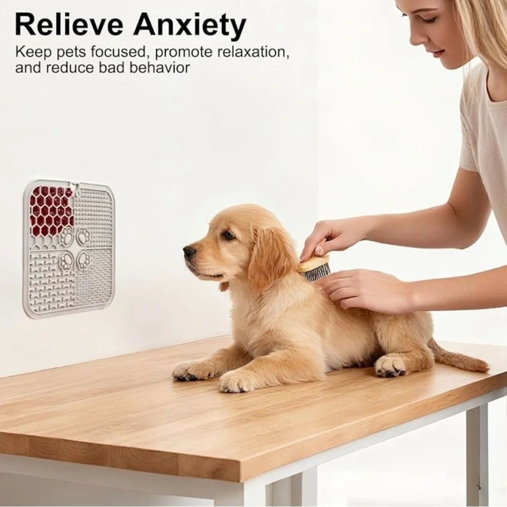 New Gray Silicone Pet Slow Feeder & Enrichment Lick Mat with Suction Cups